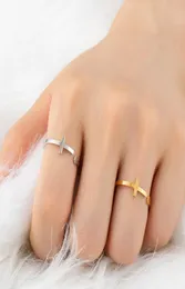 Jezus Cross Pierścień dla kobiet mężczyzn Chrześcijańska biżuteria Złota Złota Bague Prosta stal nierdzewna pierścienie Knuckle1541746