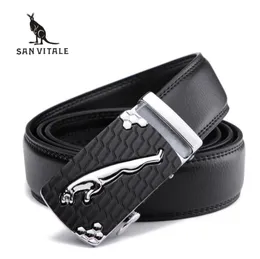 San Vitale Men Belts本物の革の贅沢デザイナーストラップ男性ベルトマン自動バックルジーンズCintos Masculinos Ceinture Y193914393