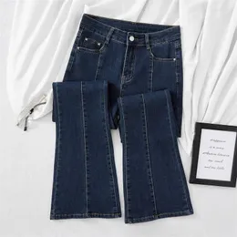 Frauen Jeans High Taille Micro Flared for Women Frühling Herbst 2024 Slim modische Stretch Casual Jeanshose Frauenhose Blau