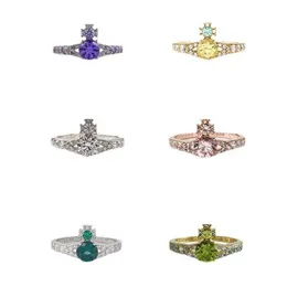 Designer High Version Westwoods Saturno Orbit Diamond Ring Full-End Feeling Ins Style Luxury Nail