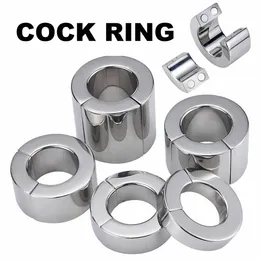 Anel de pênis Lock magnético Metal Scrotum Pingente Ball Greats Testis Weight Cock Ring Penis Restrinst Brinquedos sexuais inoxidáveis para homens 240511