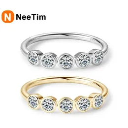 NEETIM M Ring con certificato 925 anelli in argento sterling per donne coppie fidanzati fedi fedi regalo di gioielleria 240428