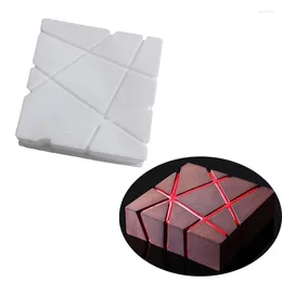 Baking Moulds Beveled Bevel Cut Irregular Square White Silicone Mousse Mold Cheesecake Cake Tools