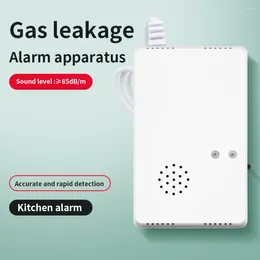 가스 누출 감지기 가연성 경보 센서 프로판 부탄 메탄 경고 EU 홈 보안을위한 EU 플러그