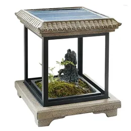 Dekorative Teller Solargartenlampe Chinesische Villa Rasen Landschaft wasserdichte Straße