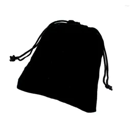 Enrole de presente 10 x 16 cm de moda preto Velvet Prawstrings bolsas de joias para o pacote de natal de natal de casamento