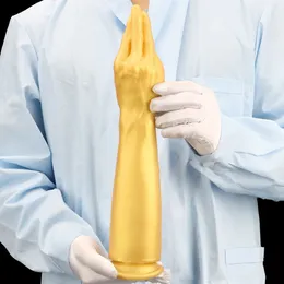 Extra Large Golden Silicone Long Palm Dildo Fisting Masturbator Anal Plug Realistic Penis Big Dick 240511