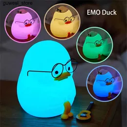 Ночные светильники светодиод USB Cartoond Mite Silicone Duck Night Light с регулируемым светом для детских подарков на день рождения подарки в спальне.