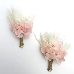 Dekorative Blumen DIY Kunsthandwerk Einladung Natur erhalten hortensie mini getrocknete blum bouquet corsage Hochzeitszubehör Boho rustikal