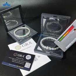 Дизайнерский браслет кубинская цепная цепь стиль хип -хоп стиль Gems Gems Gess Jewelry Unisex Searling Sier Iced Out Moissanite Diamond Tennis Bracelets Diewelrone