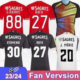 2023 24 Rafa Gilberto Mens Soccer Jerseys Aursnes Neres Guedes G. Ramos Guedes Antonio.s Home Red Away Black Football Shirts Adult Uniforms