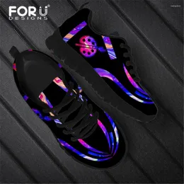 Casual Schuhe foutudessigns Gradientenstil Job Maler Design Muster Ladies Flats Air Mesh Schnürung Frauen Sneaker bequem 2024