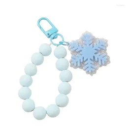 Dekorative Figuren Schneeflockenperlen Halskette Autos Schlüsselring Anhänger kreative Farbkugel Armband Accessoires Bag Dekoration