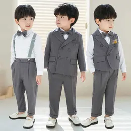 Suits School Boys Jacke Weste Hosen Bowtie Geburtstag Zeremonie Kostüm Kinder luxuriöser Gary Fotografie Anzug Kinder Hochzeitsfeier Kleid