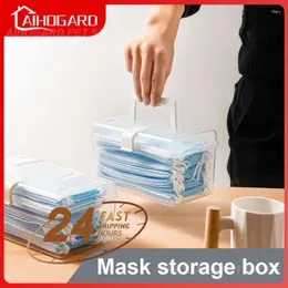 Aufbewahrungsboxen Maskenbox tragbare Haushaltskosmetik -Finishing mit Deckel transparenter Kleinwesen Artefakt Nasgewebe