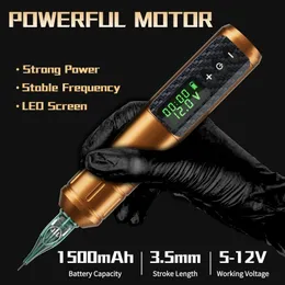 Yilong Wireless Tattoo Machine Rotaty Battery Pen mit 1500 mAh LED Digital Display Gun für Künstler 240510