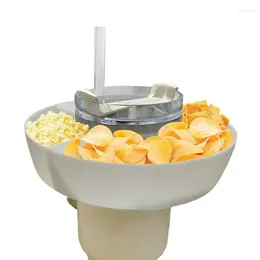 Placas Placas Popcorn Tumbler Snack Contêiner Bandejas Reutilizáveis Platters Popcorns Holder Cup Organizador Portátil