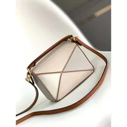 5A Designer Bag Genuine Leather Handbag Shoulder Bucket Woman Bags Puzzle Clutch Totes Crossbody Geometry Square Contrast Color Patchwork party AA