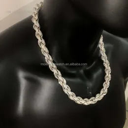 Twisted Moissanite S 10K 14K Solid Gold Hip Hop Men Jewelry Cuban Necklace Iced Out Vvs Diamond Rope Chain