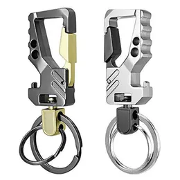 Tung nyckelringflasköppnare Carabiner bilnyckelkedjor för män och kvinnor ölöppning nyckelhållare metallring hängande verktyg 240511