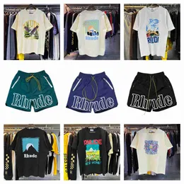 مصمم تي قمصان قميص Rhude Tshirt Shirt Math Bear Long Longe Shorts Sorts Gothic Tee Singer for Men Tshirts CPH0