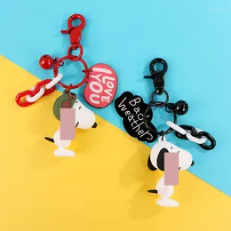Decorative Figurines Cartoon Cute Puppy Keychain Pendant Female Korean Personality Creative Diy Car Key Chain Schoolbag