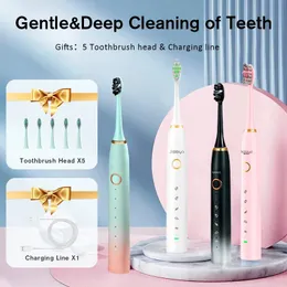 Elektrische Zahnbürste Ladezähne Whitening Dental Mundpflege Zahnpinsel wiederaufladbare Ultraschall -Whitener Männer Frauen Zähne 240511
