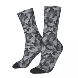 Meias masculinas camuflagem Deepgray preto retrô vintage clássico estilo prato de caminhada de cordão