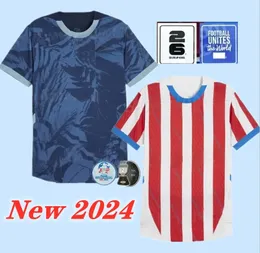 Paraguay 2024 2025 maglia calcistica Copa America Camisetas de futbol Home Rosso rosso A via blu scuro 24 25 uomini kit camicia da calcio per bambini kit a manicotto corto uniformi personalizzate