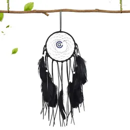 Dekorativa figurer Black Feather Dream Catcher bil Handgjorda dekor vägghängningar för gotiskt spådomrum