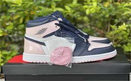 2021 Authentische 1 High OG Bubble Gum Atmosphäre Sportschuhe verboten furchtlosen Goldzehen weißer Laserrosa Patent Obsidian Frauen Frauen 4365468