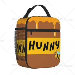 Hunny och Bee Isolated Lunch Bags Waterproof Thermal Lunch Box With Pocket For Woman Men Kids Work School Picnic Travle 240429