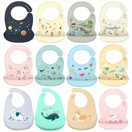 Bibs panni di tela Burp Silicone bavagie impermeabile per sale a goccia Banana Bibs cartone neonato di alimentazione morbida e commestibile Bib babine regolabili per bambino D240513