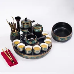 Teaware set Chinease Luxury Tea Set Cup Ceramic Hushållen handgjorda med Tray Art Design TEAPOT Drinkware