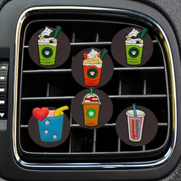 Interiördekorationer Milk Tea Cartoon Car Air Vent Clip Clips for Office Home Outlet Accessories Freshener Conditioner Drop Delivery OT4HC
