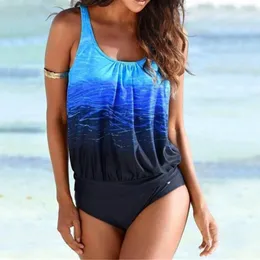 Kadın Mayo Gradient Tankini Mayolar Kadınlar 2024 Artı Boyut Seksi Kadın Vintage Sport İki Parçalı Yüzme Takımı Maillot de Bain XXL