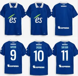 24 25 RC Strasbourg Home soccer jerseys BELLEGARDE AJORQUE 2024 2025 MOTHIBA LiENARD DIARRA Diallo DJIKU DELAINE AHOLOU men kids kit football shirt