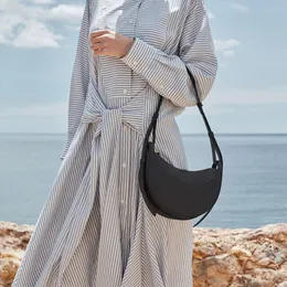 Abendtaschen poeive französische Nischendesign Single Schulter -Crossbody -Tasche Polve Crescent Bag Echtes Leder Frauenbeutel unter der Achselhöhle