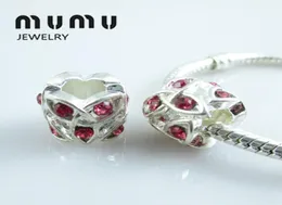 50pcslot Fashion Surround Strine Charms perle con ciondoli in cristallo addominale argento Fit Bracciale europeo Bracciale di gioielli fai -da -te Ship1513702