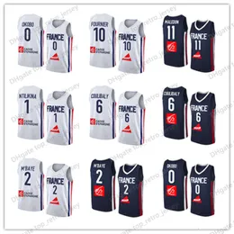 2023 France Basketball Jerseys 5 Nicolas Batum 10 Evan Fournier Rudy Gobert Frank Ntilikina 32 Victor Wembanyama Nando de Colo Francisco Lessort Joel 21 Embiid Fall