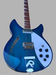 New Arrival12String Acoustic jazz Electric Guitar,Semi Hollow Electronic Instrument,Stringed Instrument,Blue Paint