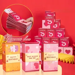 Weihnachtsüberraschungsbox Explosion Geschenk Erstellen des interaktivsten Umschlags Bounce Creative DIY Faltpapier Geldbox für Kid 240510