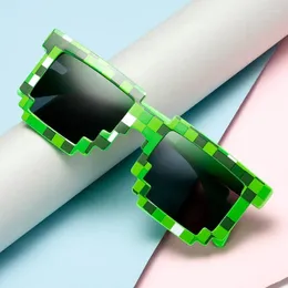 Okulary przeciwsłoneczne ramy 2024 Modne okulary słońca Preeper nowość mozaika śmieszne gogle chłopcy dziewczęta pikselowe okulary