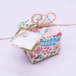 Geschenkverpackung Ankunft Mini Candy Box Bag Kraftpapierverpackung mit DIY Message Card 12pcs/Lot Whoesale Preis