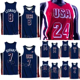 24/25 America Basketball US 12 Jrue Holiday Maglie 9 Tyrese Haliburton 5 Anthony Edwards 7 Kevin Durant 15 Devin Booker 10 Jayson Tatum 8 Kawhi Leonard 11 Joel Embiid