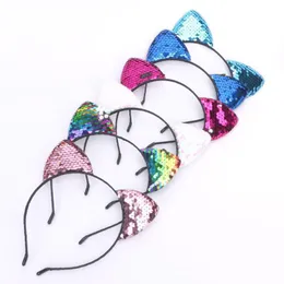 Mermaid Sequins Headbands Hairpin cat ear headband crown hair hoop bow hair sticks children birthday party show props Hair accessories