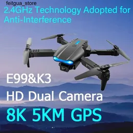 DRONES PYLV E99 4K DRONE Professional Dual Camera with WiFi 5G FPV航空写真折りたたみ障害物回避4ヘリコプタードローンおもちゃS24513