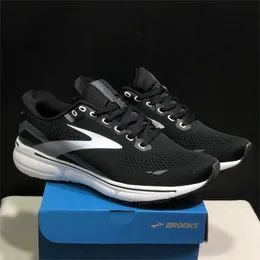 Brooks Ghost 15 Glycerin GTS 20 Hyperion Tempo Running Shoes for Men Whip Ghost Brooks Shoes Triple Black White Gray Gray Orange Outdoor Shoes Eur46