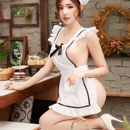 Conjunto sexy Plus Size Size Lingerie Role-Playing Maid Dress Vesto