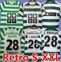 Koszulki piłkarskie 01 02 03 04 Lisboa Retro piłka nożna Ronaldo Marius Niculae Joao Pinto 2001 2002 2003 2004 Lizbon Cronaldo Classic Vintage Football Shirts Tops SPO